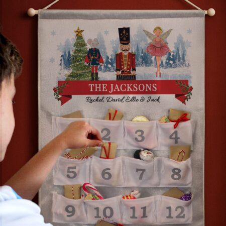 personalised nutcracker advent calendar in silver grey