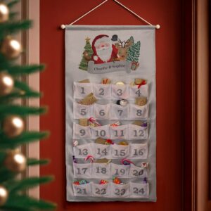 personalised santa advent calendar in silver grey