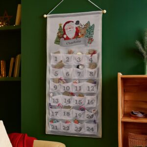 personalised santa advent calendar in silver grey