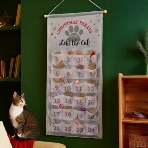 personalised pet advent calendar in silver grey