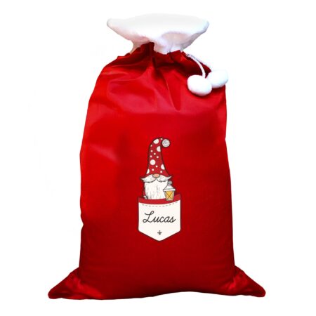 personalised gonk family red christmas sacks