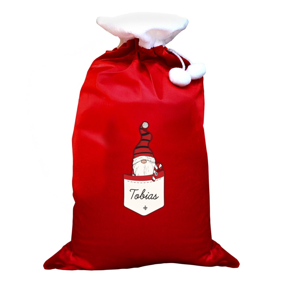 personalised gonk family red christmas sacks