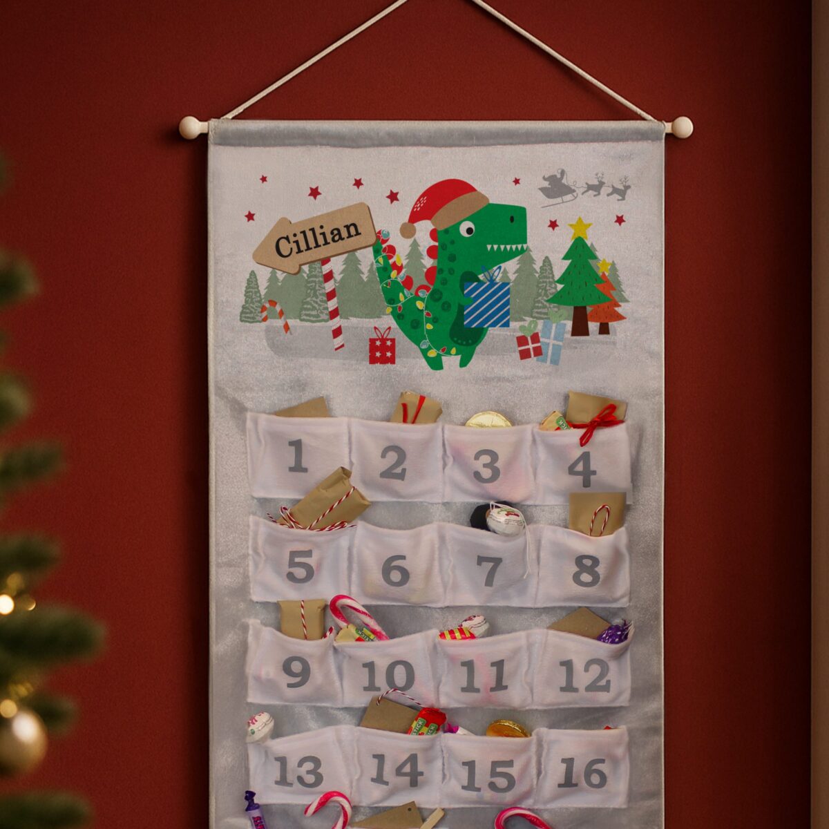personalised dinosaur advent calendar
