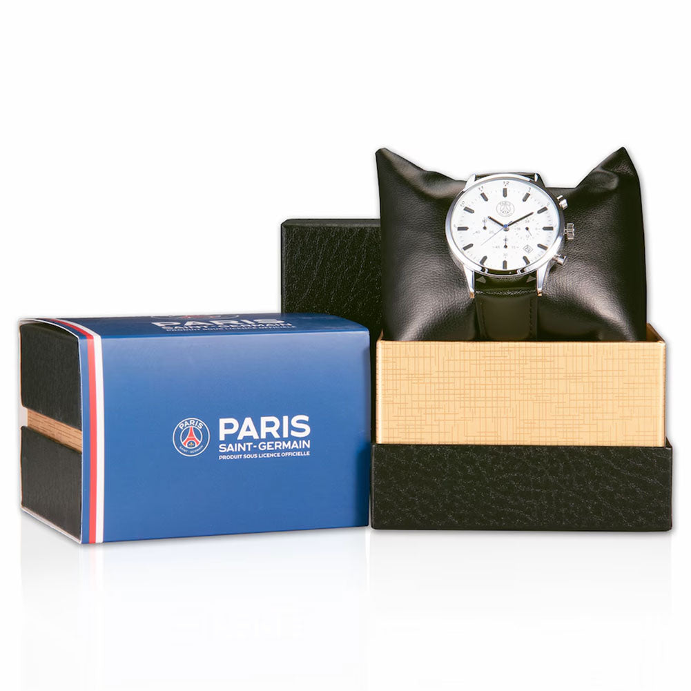 PSG Mens Chronograph Watch with Leather Strap: 1 - Watches By Paris Saint Germain