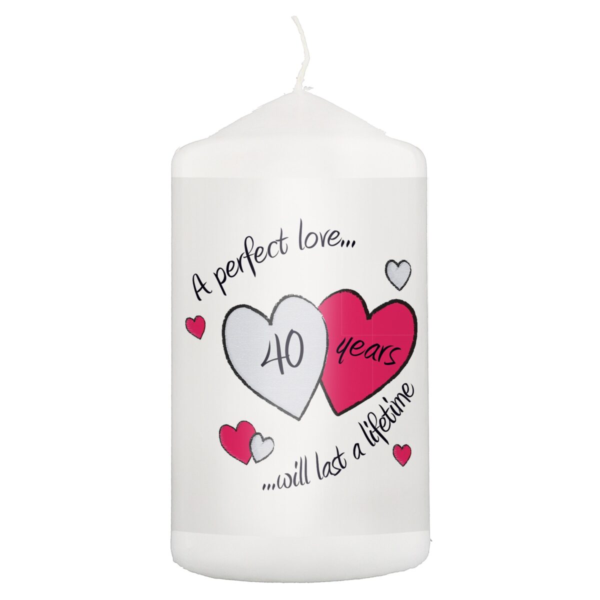 Perfect Love Ruby Pillar Candle: 2 - Candles By Gift Moments