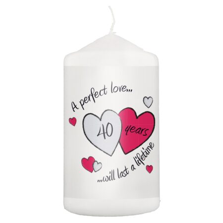 Perfect Love Ruby Pillar Candle: 2 - Candles By Gift Moments