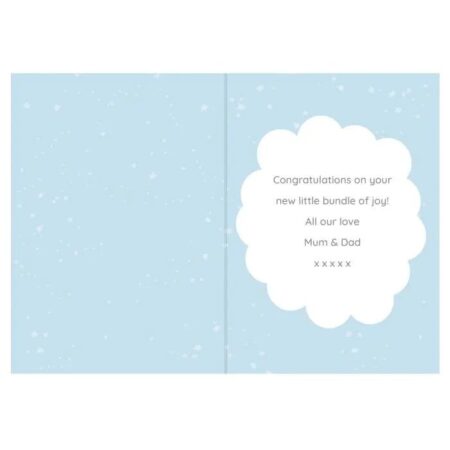Personalised ’10 Little Fingers’ Blue Baby Card: 4 - Greeting Cards By Gift Moments