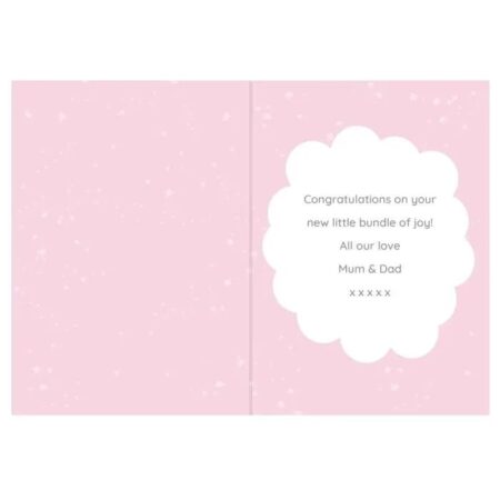 Personalised ’10 Little Fingers’ Pink Baby Card: 3 - Greeting Cards By Gift Moments