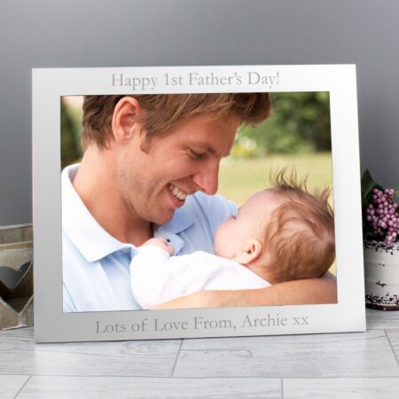Personalised 10x8 Landscape Silver Photo Frame: 6 - Photo Frames By Gift Moments