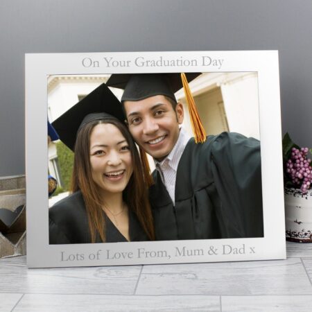 Personalised 10x8 Landscape Silver Photo Frame: 4 - Photo Frames By Gift Moments