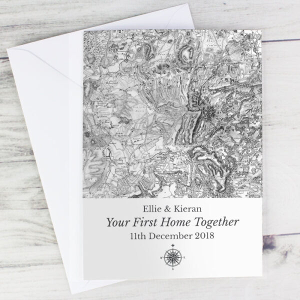 Personalised 1805 - 1874 Old Series Map Compass Card: 1 - Greeting Cards By Gift Moments