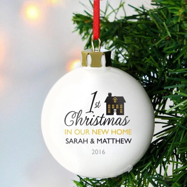 Personalised 1st Christmas in Our New Home Bauble: 1 - Christmas Baubles By Gift Moments
