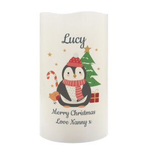 Personalised 1st Christmas Penguin LED Candle: 3 - LED Lighting By Gift Moments