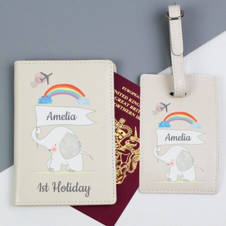 Personalised My 1st Cream Passport Holder & Luggage Tag Set: 2 - Passport Holders By Gift Moments