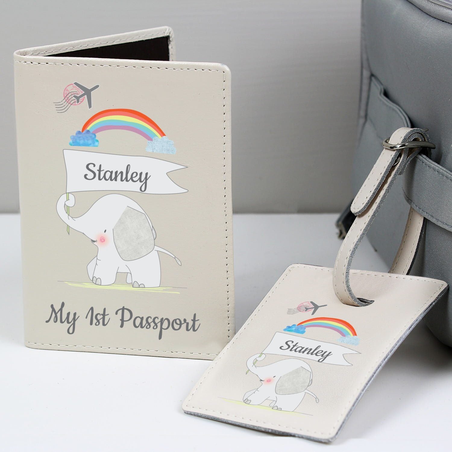 Personalised My 1st Cream Passport Holder & Luggage Tag Set: 1 - Passport Holders By Gift Moments