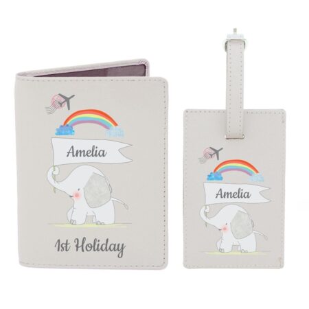 Personalised My 1st Cream Passport Holder & Luggage Tag Set: 4 - Passport Holders By Gift Moments