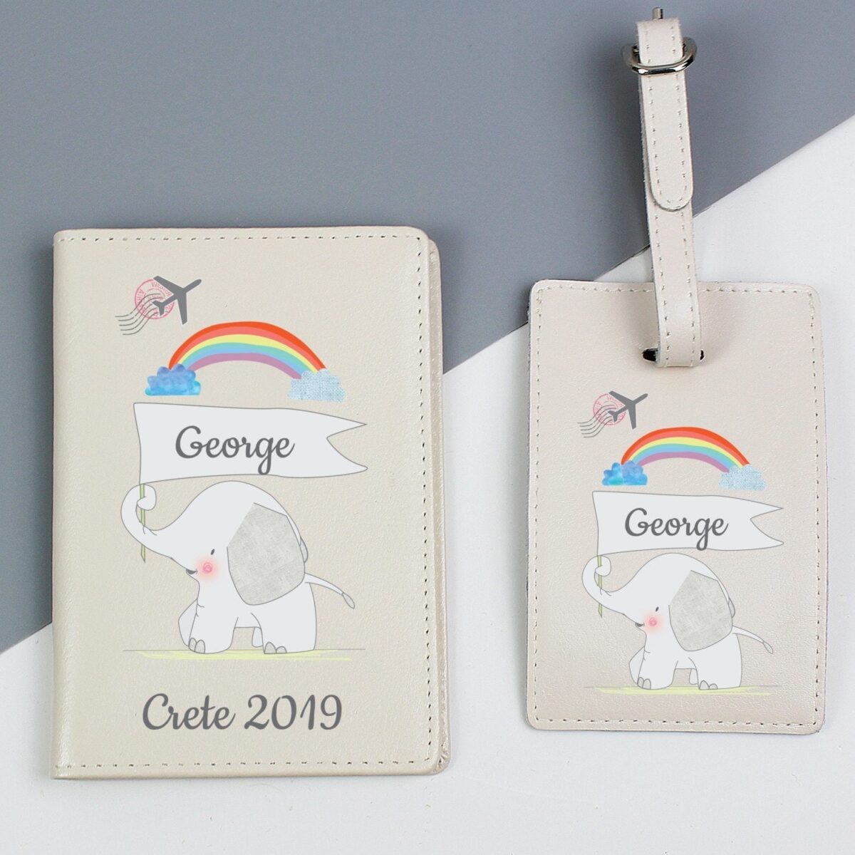 Personalised My 1st Cream Passport Holder & Luggage Tag Set: 3 - Passport Holders By Gift Moments