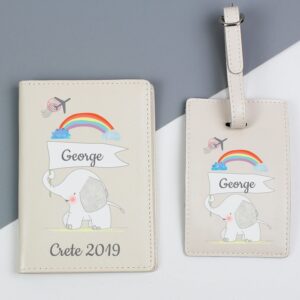 Personalised My 1st Cream Passport Holder & Luggage Tag Set: 3 - Passport Holders By Gift Moments