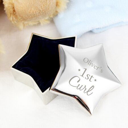 Personalised 1st Curl Star Trinket Box: 1 - Trinket Boxes By Gift Moments