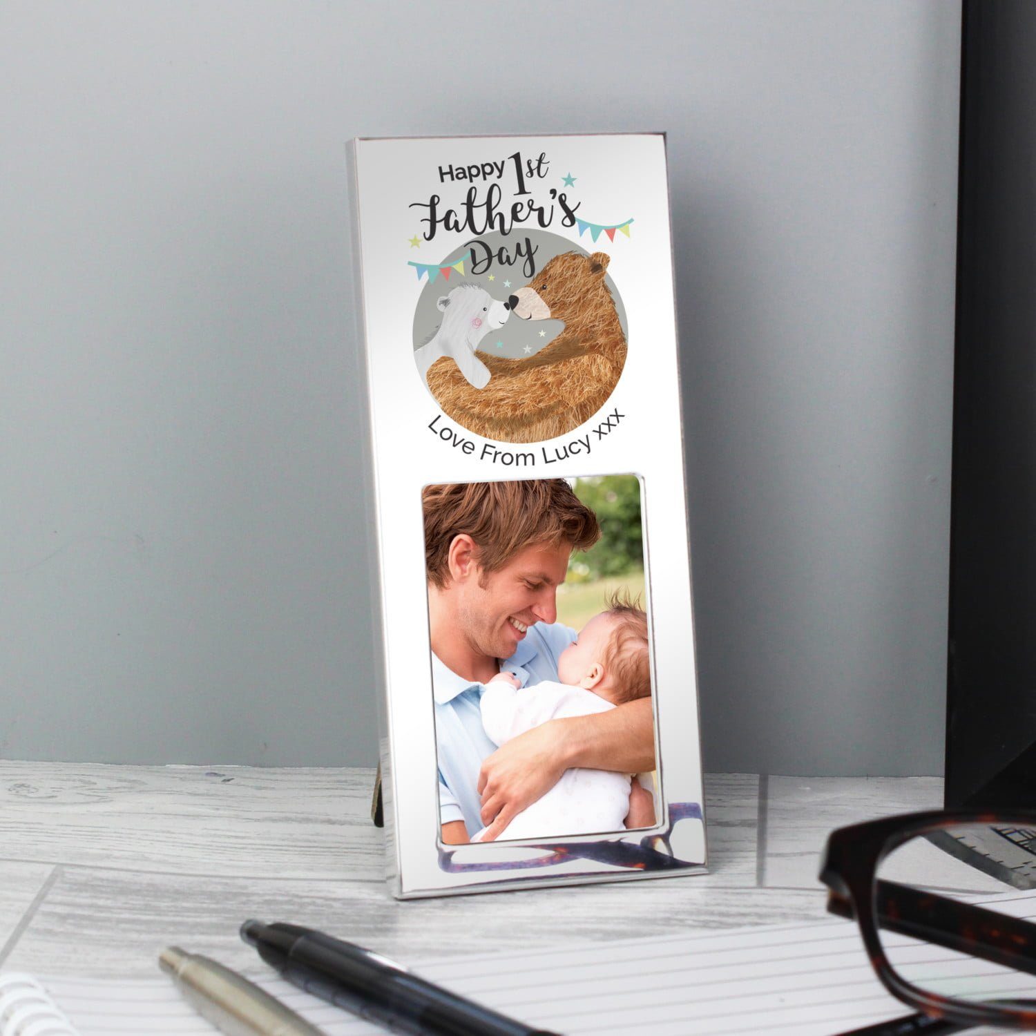 Personalised 1st Fathers Day Daddy Bear 2x3 Photo Frame: 1 - Photo Frames By Gift Moments