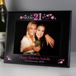 Personalised 21st Birthday Black Glass 5x7 Photo Frame: 1 - Photo Frames By Gift Moments