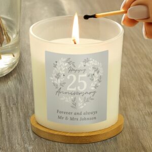 Personalised 25th Silver Wedding Anniversary Candle Jar: 1 - Candles By Gift Moments