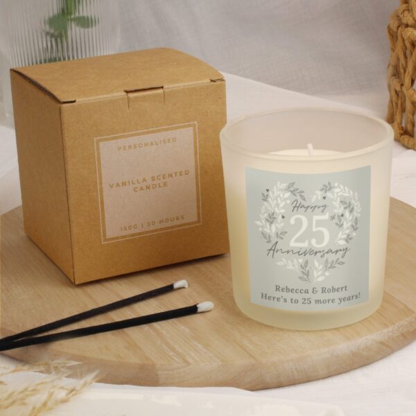 Personalised 25th Silver Wedding Anniversary Candle Jar: 2 - Candles By Gift Moments