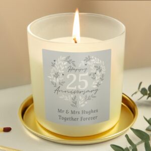 Personalised 25th Silver Wedding Anniversary Candle Jar: 4 - Candles By Gift Moments