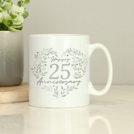 Personalised 25th Silver Wedding Anniversary Mug: 2 - Mugs By Gift Moments
