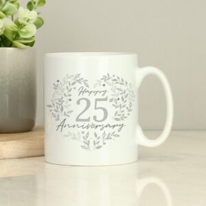Personalised 25th Silver Wedding Anniversary Mug: 2 - Mugs By Gift Moments