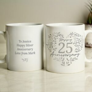 Personalised 25th Silver Wedding Anniversary Mug: 1 - Mugs By Gift Moments