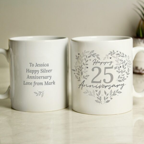Personalised 25th Silver Wedding Anniversary Mug: 1 - Mugs By Gift Moments