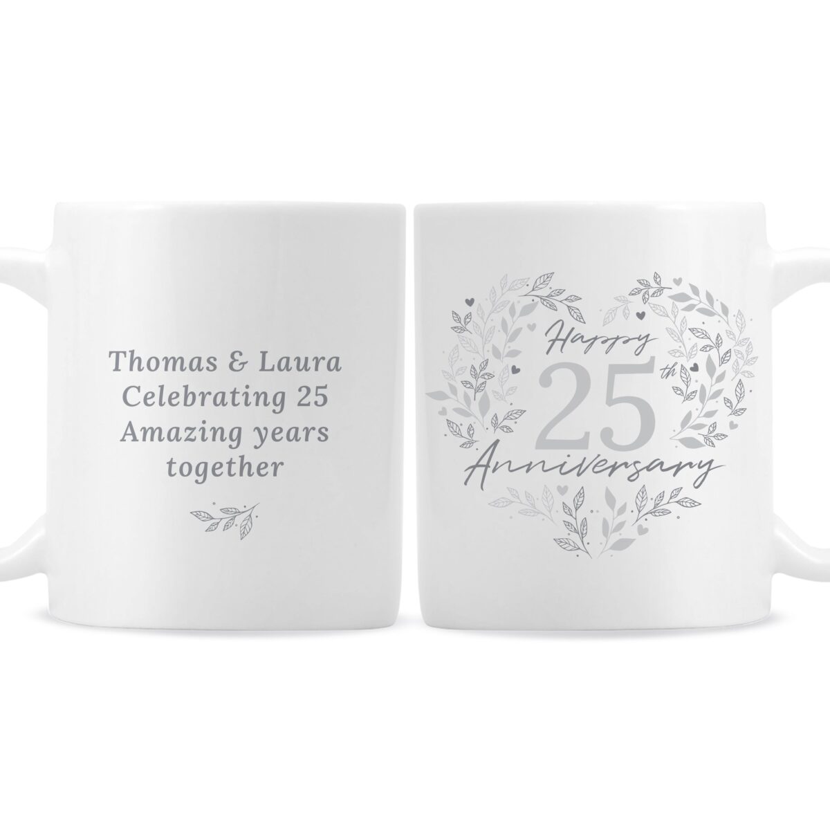 Personalised 25th Silver Wedding Anniversary Mug: 5 - Mugs By Gift Moments