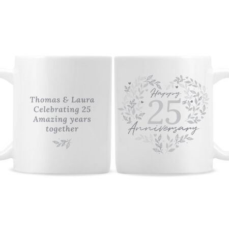 Personalised 25th Silver Wedding Anniversary Mug: 5 - Mugs By Gift Moments