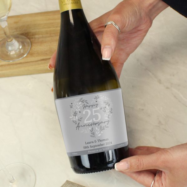 Personalised 25th Silver Wedding Anniversary Prosecco: 2 - Alcohol By Gift Moments