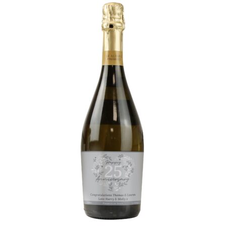 Personalised 25th Silver Wedding Anniversary Prosecco: 5 - Alcohol By Gift Moments