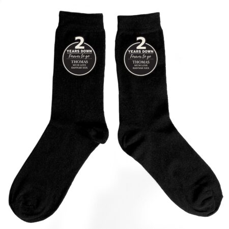 Personalised 2nd anniversary mens socks