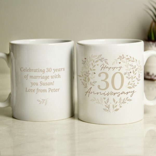 Personalised 30th Pearl Wedding Anniversary Mug: 1 - Mugs By Gift Moments