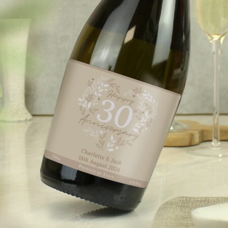 Personalised 30th Pearl Wedding Anniversary Prosecco: 4 - Alcohol By Gift Moments