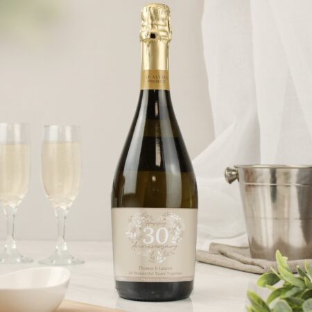 Personalised 30th Pearl Wedding Anniversary Prosecco: 1 - Alcohol By Gift Moments