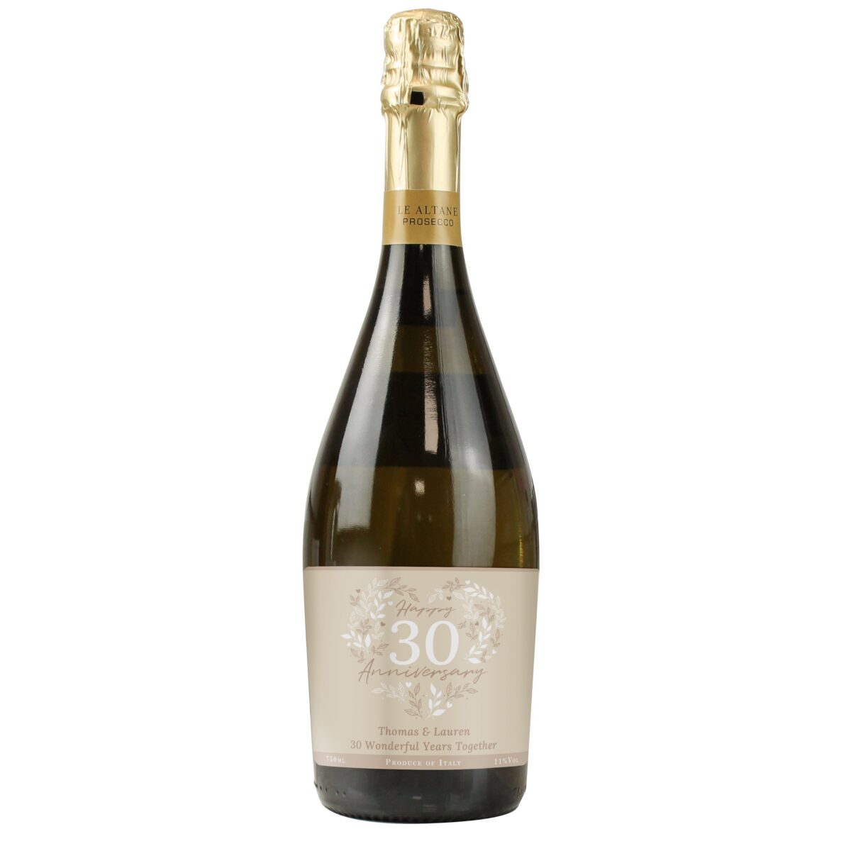 Personalised 30th Pearl Wedding Anniversary Prosecco: 5 - Alcohol By Gift Moments