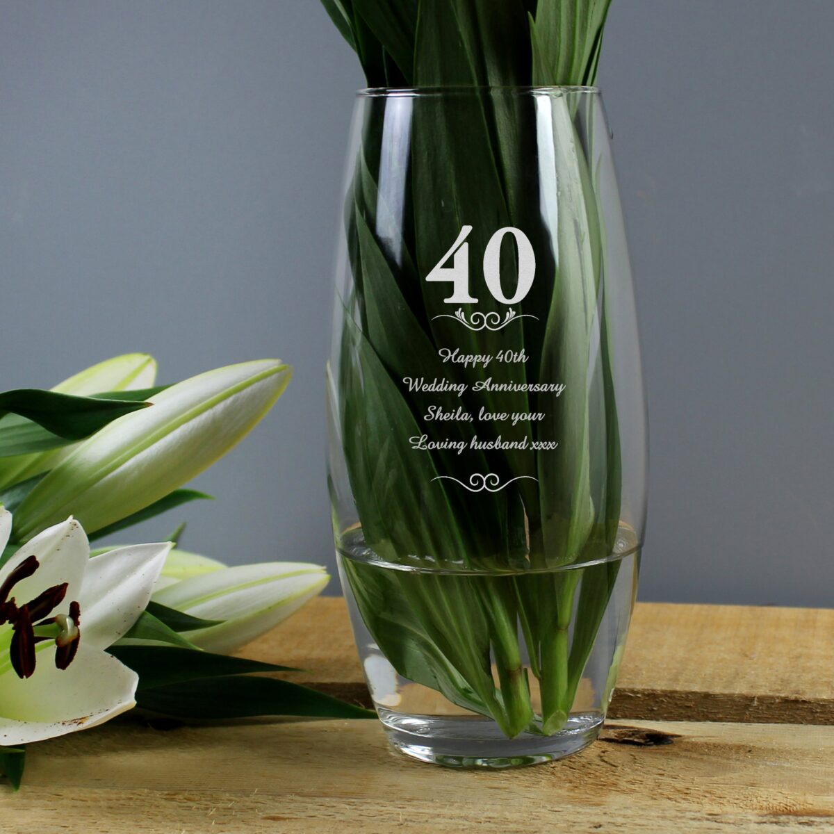 Personalised 40 Years Bullet Vase: 1 - Vases By Gift Moments
