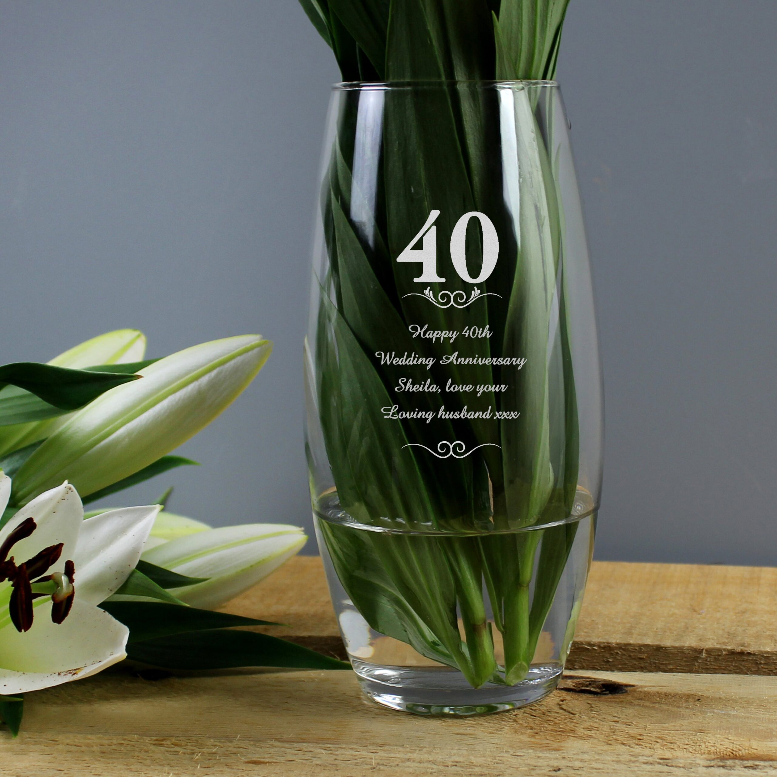 Personalised 40 Years Bullet Vase: 1 - Vases By Gift Moments