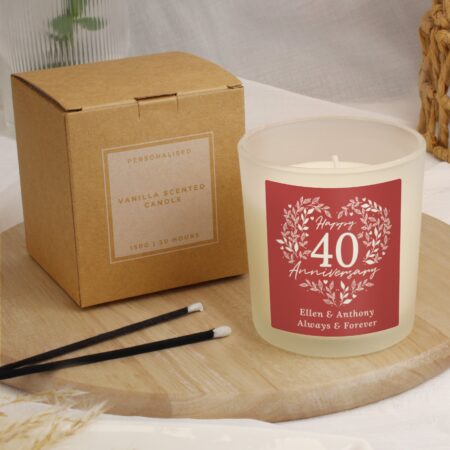 Personalised 40th Ruby Wedding Anniversary Candle Jar: 4 - Candles By Gift Moments