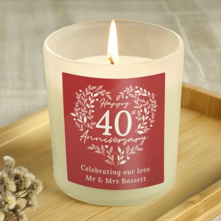 Personalised 40th Ruby Wedding Anniversary Candle Jar: 1 - Candles By Gift Moments
