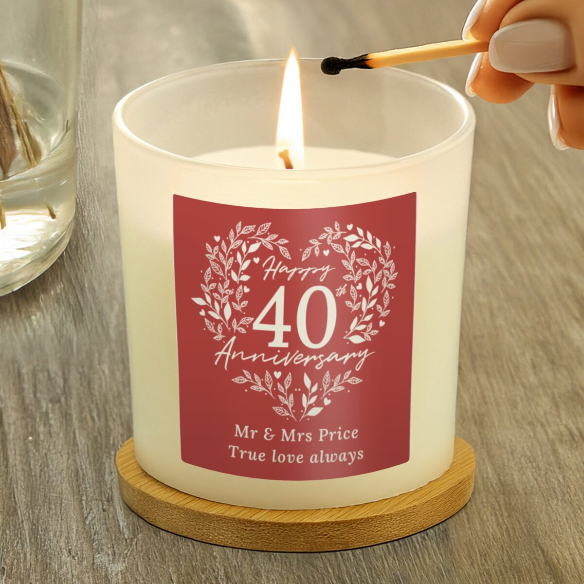 Personalised 40th Ruby Wedding Anniversary Candle Jar: 3 - Candles By Gift Moments