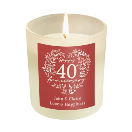 Personalised 40th Ruby Wedding Anniversary Candle Jar: 5 - Candles By Gift Moments