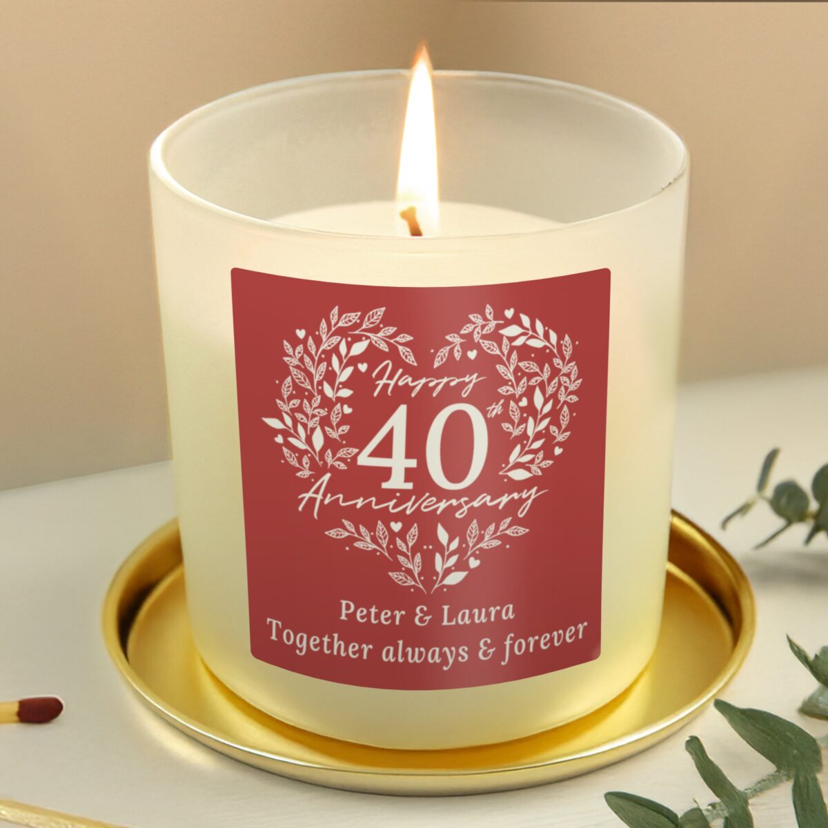 Personalised 40th Ruby Wedding Anniversary Candle Jar: 2 - Candles By Gift Moments