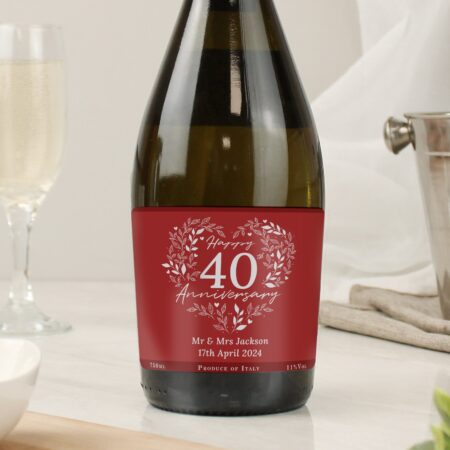 Personalised 40th Ruby Wedding Anniversary Prosecco: 3 - Alcohol By Gift Moments