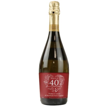 Personalised 40th Ruby Wedding Anniversary Prosecco: 5 - Alcohol By Gift Moments